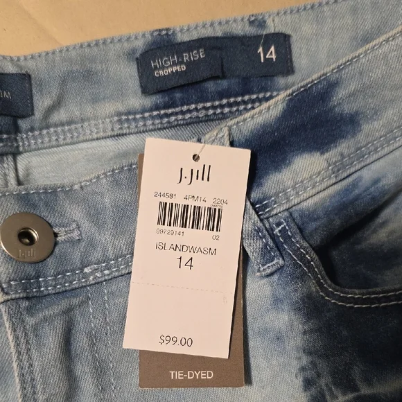 J. Jill Blue Tie-Dye Ankle Jeans - Picture 6 of 10